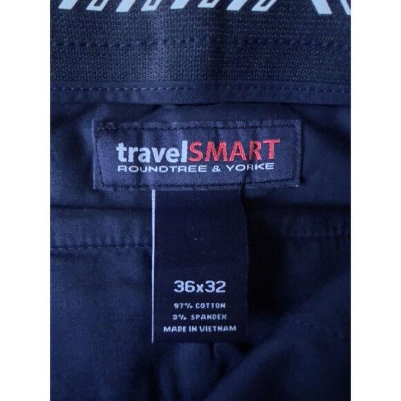 Roundtree & Yorke TravelSmart Men’s 36x32 Black Slim Fit NON IRON Stretch Pants - Picture 5 of 13